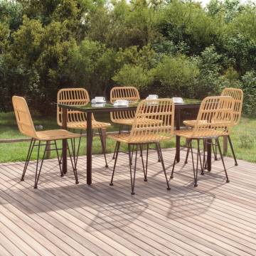 7 Piece Garden Dining Set - Durable Poly Rattan Furniture