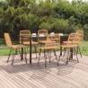 7 Piece Garden Dining Set Poly Rattan Colour brown Size 160 cm table length Number of 6 