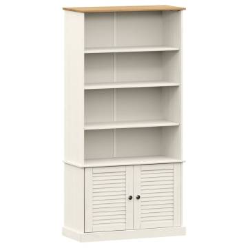 Bookcase VIGO White - Solid Pine Wood 85x35x170 cm