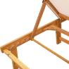 Comfortable Sun Lounger - Cream Solid Wood Acacia & Textilene