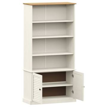 Bookcase VIGO White - Solid Pine Wood 85x35x170 cm