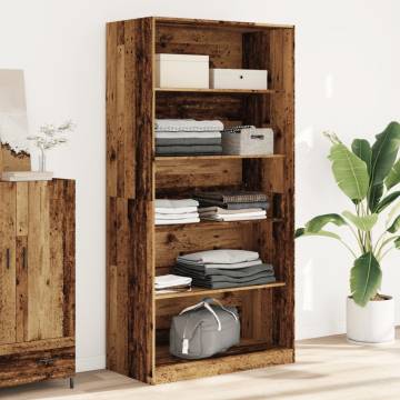 Stylish Old Wood Wardrobe - 100x50x200 cm | Hipo Market