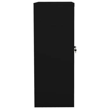 Office Cabinet Black - 90x40x105 cm Steel Storage Solution