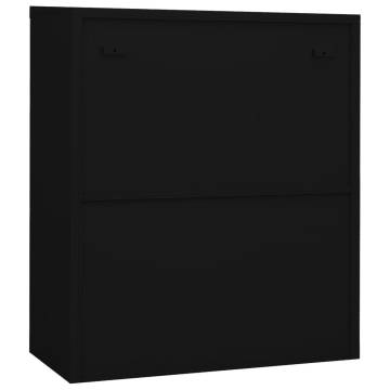 Office Cabinet Black - 90x40x105 cm Steel Storage Solution