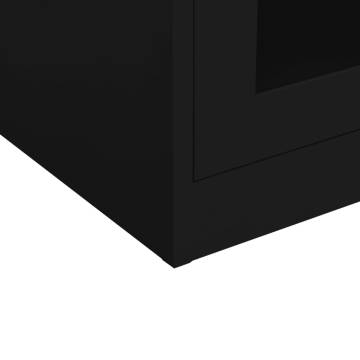 Office Cabinet Black - 90x40x105 cm Steel Storage Solution