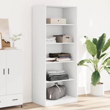 Wardrobe White 80x50x200 cm - Durable Engineered Wood