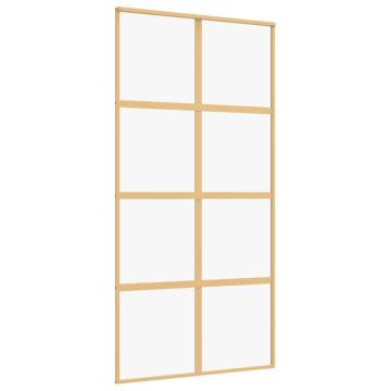 Sliding Door Gold 102.5x205 cm - Clear ESG Glass & Aluminium