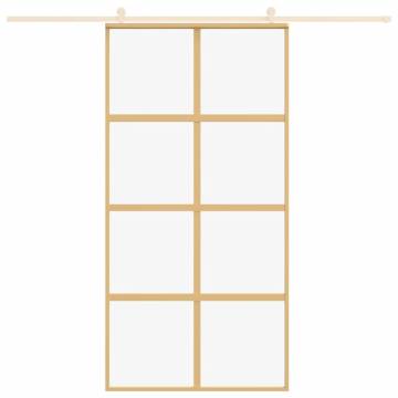 Sliding Door Gold 102.5x205 cm - Clear ESG Glass & Aluminium