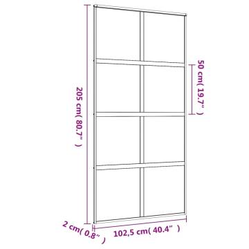 Sliding Door Gold 102.5x205 cm - Clear ESG Glass & Aluminium