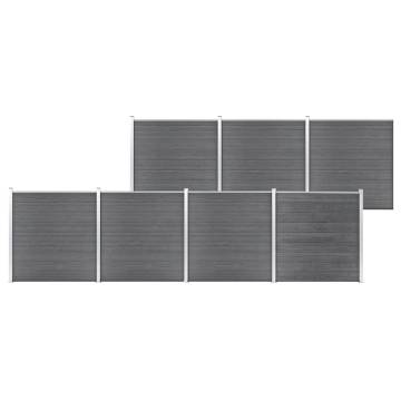 Stylish Grey Garden Fence WPC 1218x186 cm - Durable & Easy to Install