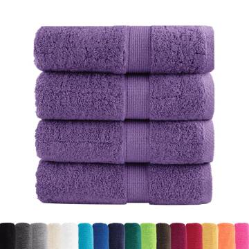 Premium Purple Guest Towels SOLUND - Soft & Durable (4 pcs)