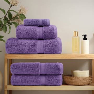 Premium Purple Guest Towels SOLUND - Soft & Durable (4 pcs)