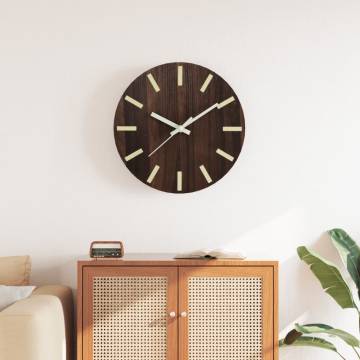 Luminous Wall Clock with Rustic Design | Ø30 cm Brown