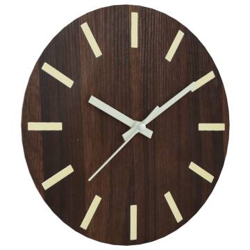 Luminous Wall Clock with Rustic Design | Ø30 cm Brown