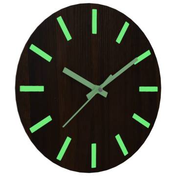 Luminous Wall Clock with Rustic Design | Ø30 cm Brown