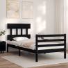  Bed Frame with Headboard Black Single Solid Wood Colour black Size 90 x 190 cm Model low 