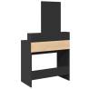 Stylish Black Dressing Table with Mirror - 80x41x144.5 cm