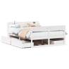 White Bed Frame 140x190 cm - Solid Pine Wood | HipoMarket UK