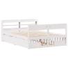 White Bed Frame 140x190 cm - Solid Pine Wood | HipoMarket UK