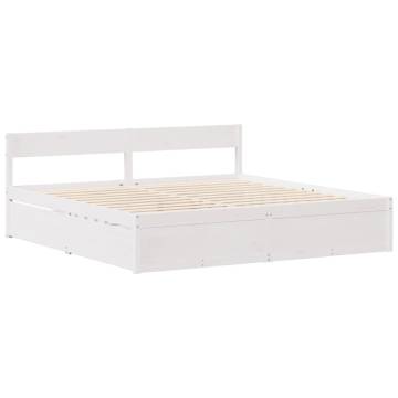 White Bed Frame 140x190 cm - Solid Pine Wood | HipoMarket UK