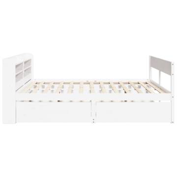 Super King White Bed Frame 180x200 cm - Solid Pine Wood