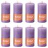 Bolsius Rustic Pillar Candles Shine 8 pcs 100x50 mm Vibrant Violet Colour vibrant violet Size 100 x 50 mm Quantity in Package 8 