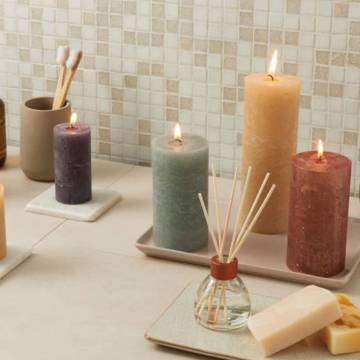 Bolsius Rustic Pillar Candles - Vibrant Violet (8 pcs)