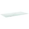 Table Top White 100x50 cm - Tempered Glass with Marble Design