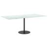 Table Top White 100x50 cm - Tempered Glass with Marble Design