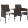 Garden Sofa 2-Seater with Table & Stools - Brown Poly Rattan