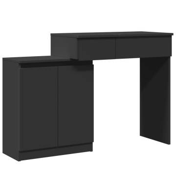 Dressing Table with LED - Black 115x37x110.5 cm | HipoMarket