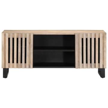 TV Cabinet White 105x34x46 cm - Solid Mango Wood | HipoMarket