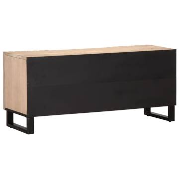 TV Cabinet White 105x34x46 cm - Solid Mango Wood | HipoMarket