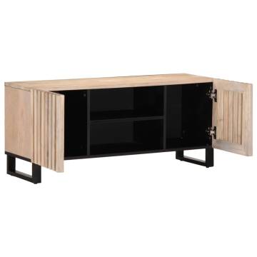 TV Cabinet White 105x34x46 cm - Solid Mango Wood | HipoMarket