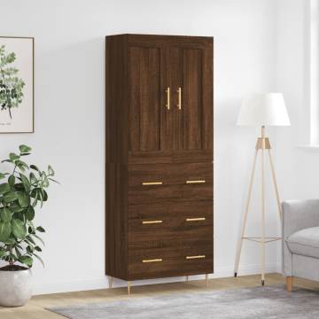 Elegant Highboard Brown Oak - Stylish Storage Solution