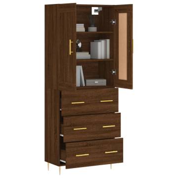 Elegant Highboard Brown Oak - Stylish Storage Solution