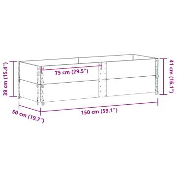 Pallet Collars 2 pcs 150x50 cm Solid Wood Pine - Hipomarket