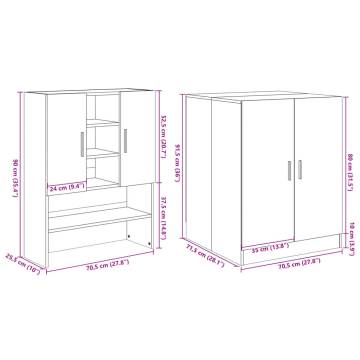 Washing Machine Cabinets 2 pcs - Sonoma Oak Engineered Wood