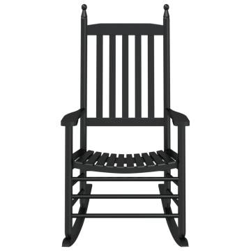 Elegant Black Solid Wood Rocking Chair | Hipomarket