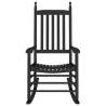 Elegant Black Solid Wood Rocking Chair | Hipomarket