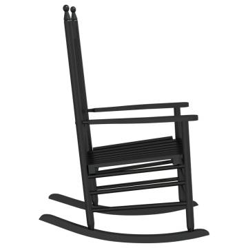 Elegant Black Solid Wood Rocking Chair | Hipomarket