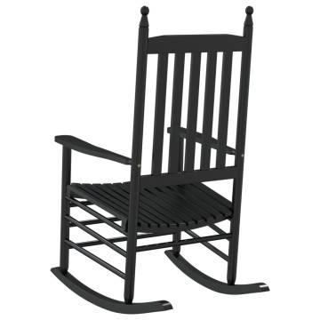 Elegant Black Solid Wood Rocking Chair | Hipomarket