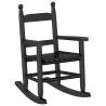 Comfortable Black Solid Wood Rocking Chair for Children