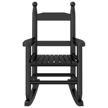 Comfortable Black Solid Wood Rocking Chair for Children