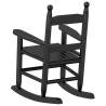 Comfortable Black Solid Wood Rocking Chair for Children