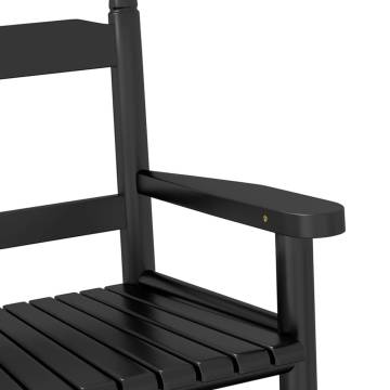 Comfortable Black Solid Wood Rocking Chair for Children