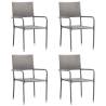  Garden Dining Chairs 4 pcs Stackable Grey Poly Rattan Colour grey Quantity in Package 4 