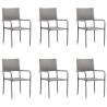  Garden Dining Chairs 6 pcs Stackable Grey Poly Rattan Colour grey Quantity in Package 6 