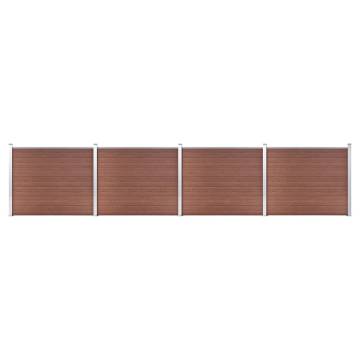 Fence Panel Set WPC 699x146 cm Brown | Durable Garden Privacy