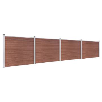 Fence Panel Set WPC 699x146 cm Brown | Durable Garden Privacy